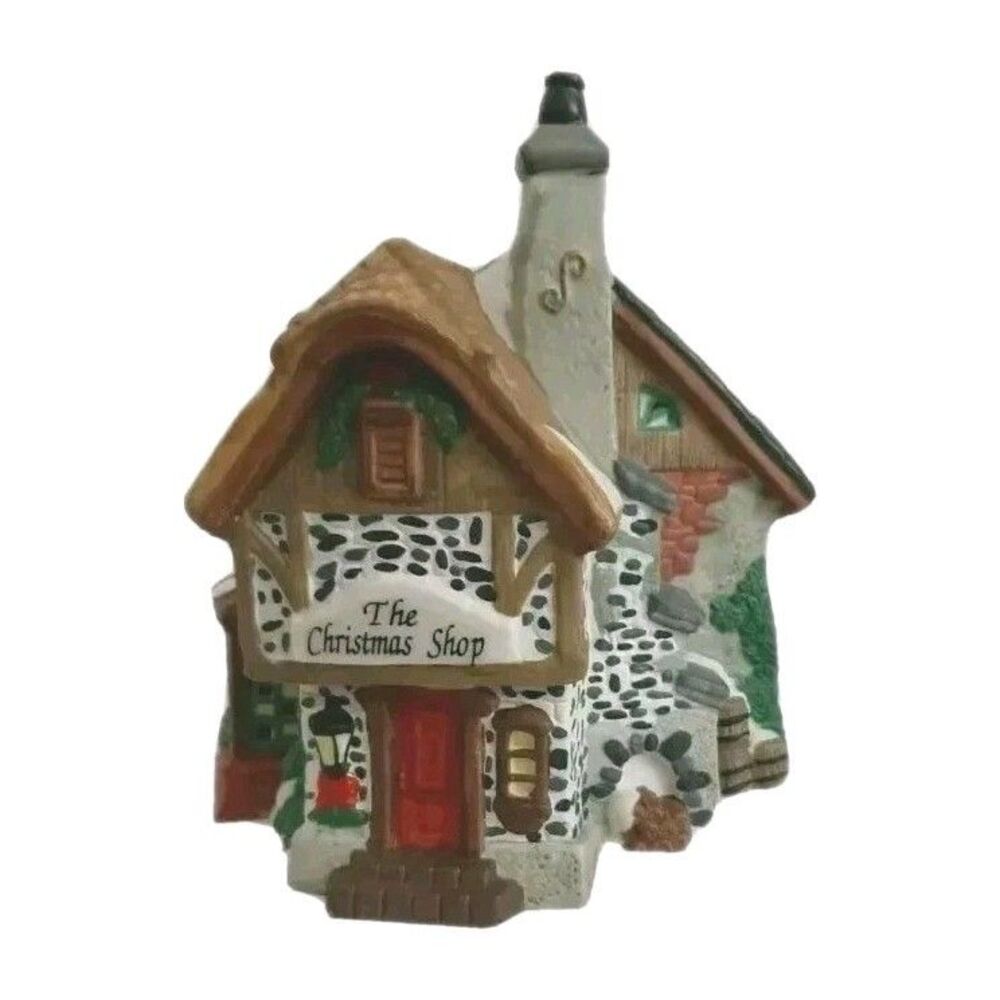 Caldor "The Christmas Shop" Town Square Collection Handpainted Lighted House